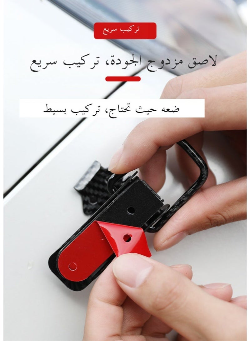 A Pair Universal Metal Car Hood & Bumper Safety Clip Black Big - Image 4