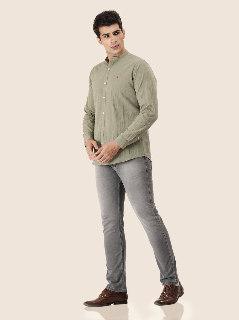 amswan Premium Men's Crinkle Cotton Shirt - Image 3