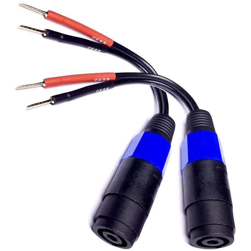 CNCESS CESS-170 Screw Type 2mm Pin Banana Plug to Female Speakon Jack Adapter Cable, Connect Speakon to Spring Clip Terminal Amplifier, 12AWG Soft Silicone Tinned Copper Wire – 2 Pack (Pin Banana) - Image 5