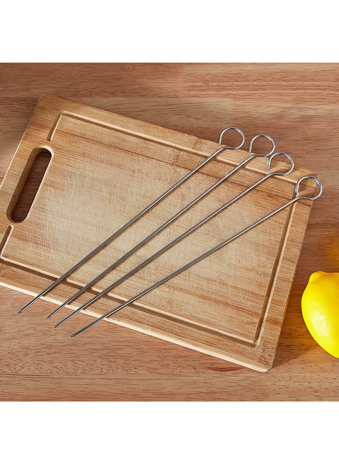 Home Box طقم أسياخ شواء من الفولاذ مكون من 4 قطع 44x11.5x0.5 سم  - Image 1