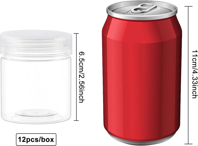 BENECREAT 12 Pack 125ml Clear Plastic Round Container Empty Storage Jars(6.5x5.5cm） - Image 2