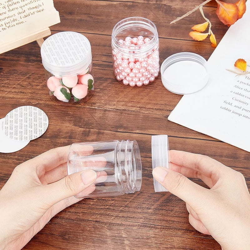 BENECREAT 12 Pack 125ml Clear Plastic Round Container Empty Storage Jars(6.5x5.5cm） - Image 4