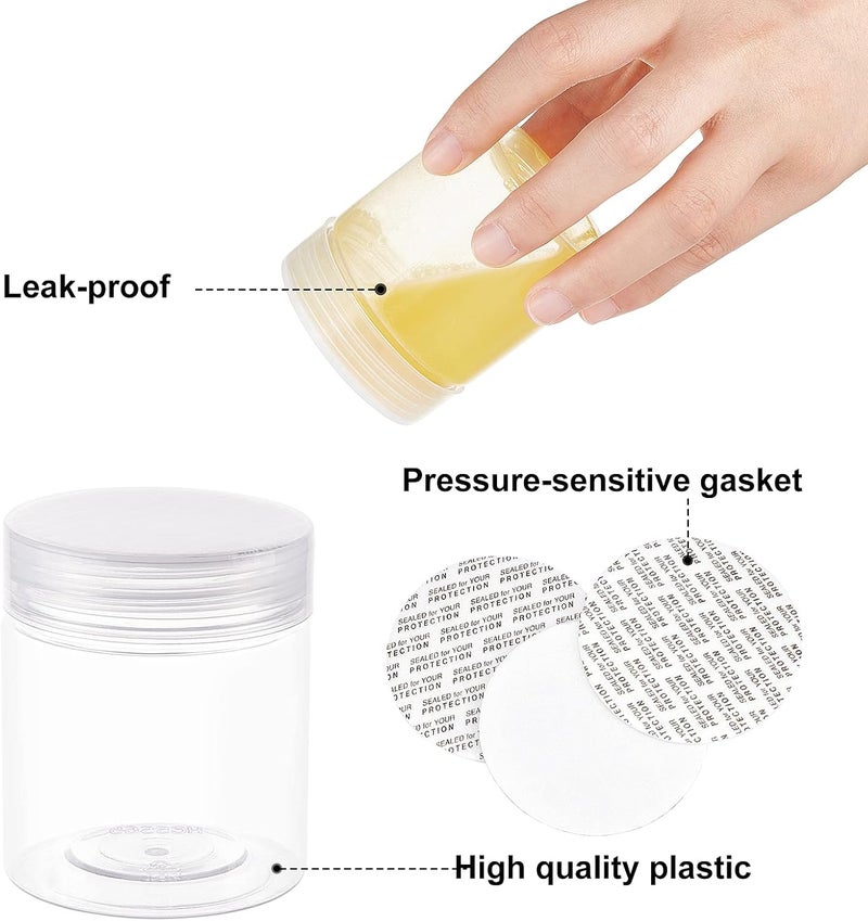 BENECREAT 12 Pack 125ml Clear Plastic Round Container Empty Storage Jars(6.5x5.5cm） - Image 5