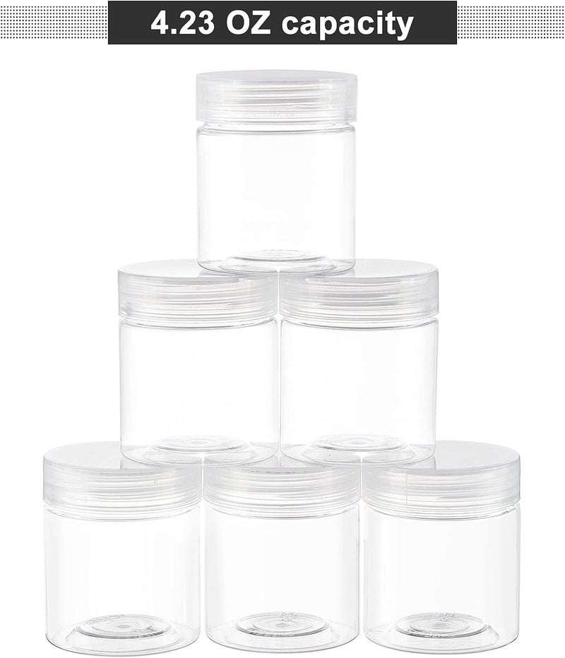 BENECREAT 12 Pack 125ml Clear Plastic Round Container Empty Storage Jars(6.5x5.5cm） - Image 3