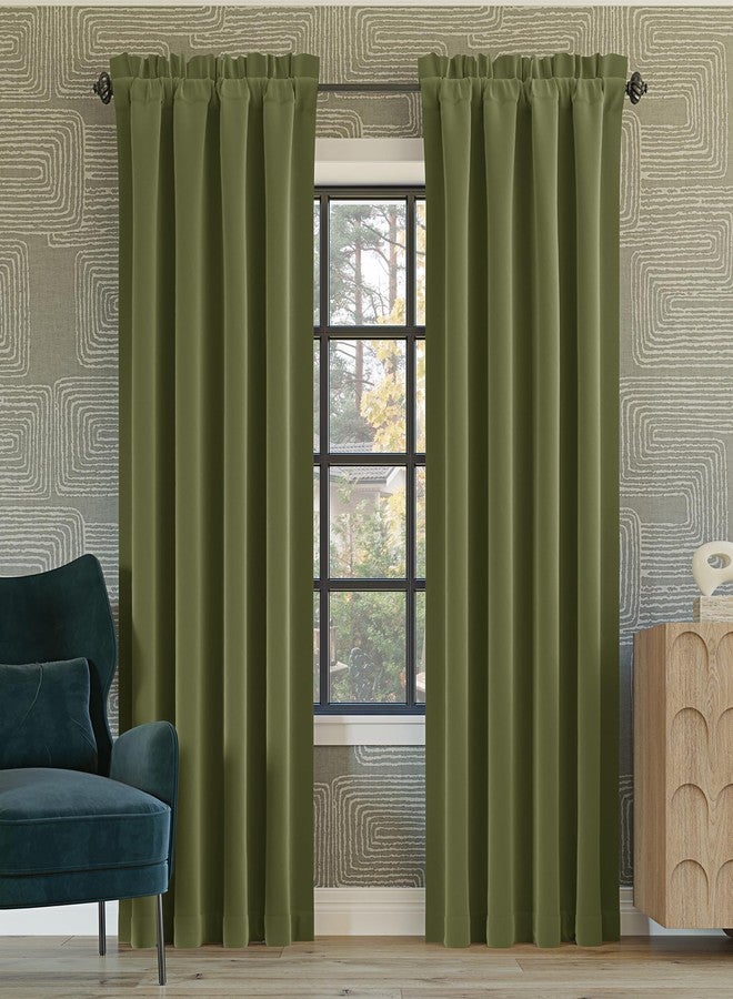 Sun Zero Oslo Theater Grade Extreme 100% Blackout Rod Pocket Curtain Panel, 52" x 84", Sage Green - Image 1