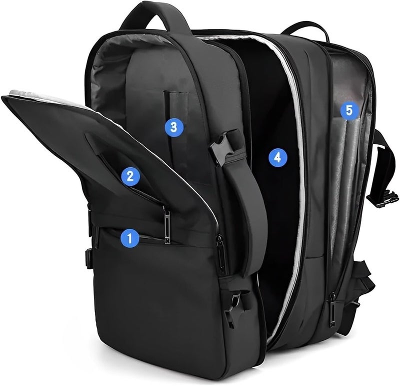 Skycare Business Travel Waterproof Backpack, Multi-functional Large Capacity Expandable Computer Bag for Handheld or Shoulder Carry - Image 3