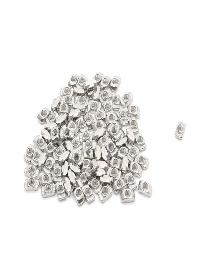 FarBoat Hardware Semi-Circle Sliding M4 T Slot Nut Fastener Kit European Standard 20 Series Carbon Steel Nickel-Plated Aluminum Profile Accessories, 100 Pcs - Image 1