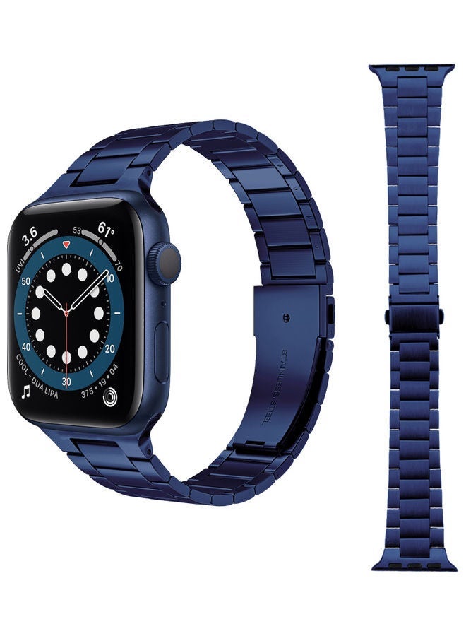NIBEMINENT Replacement Band For Apple Watch Series 1/2/3/4/5/6/SE 38/40mm Dark Blue - Image 1