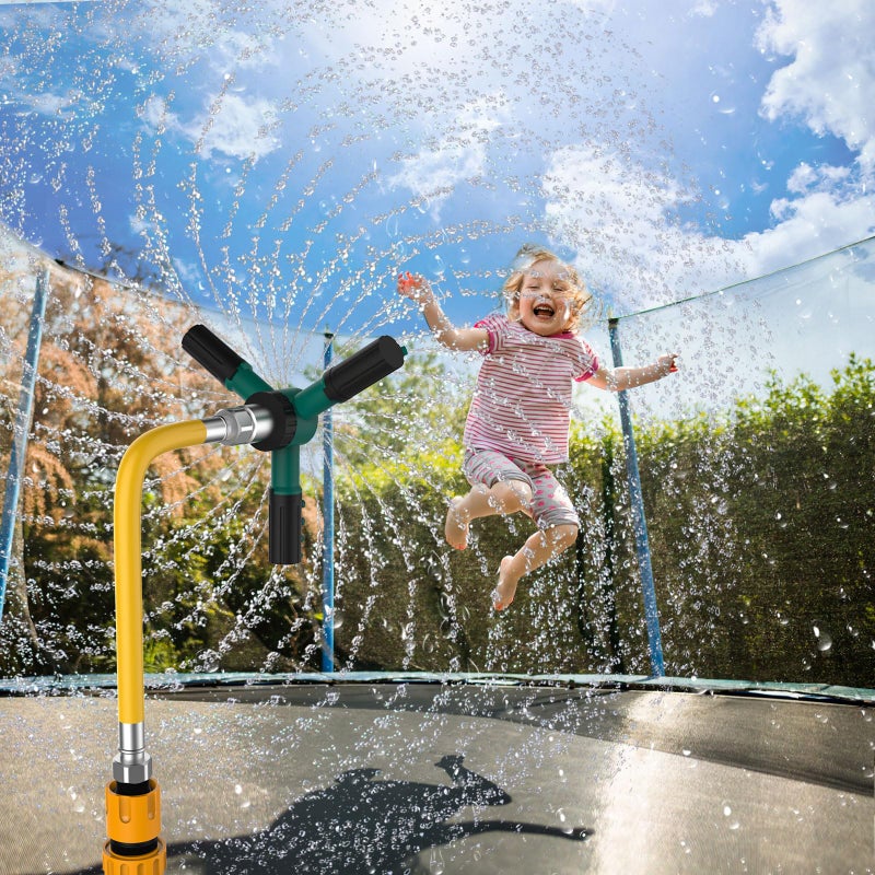 Eliteemo Upgraded Trampoline Sprinkler 360 Auto Rotating Water Sprinkler Outdoor Trampoline Sprayer Backyard Water Park Funny Games Yard Toys Sprinklers Good Gift for Kids - Image 2