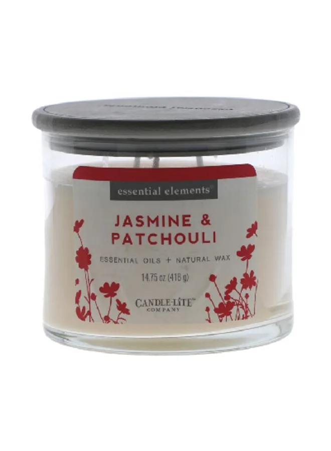 CANDLE-LITE Jasmine and Patchouli Scented Jar Candle Beige 418 g