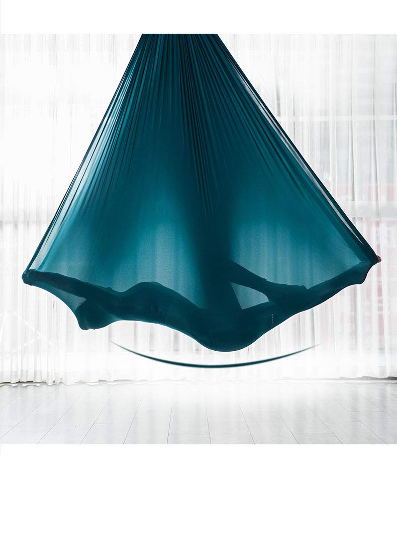 Flife F.Life Aerial Yoga Hammock kit Include Daisy Chain,Carabiner and Pose Guide (Blackish Green) - Image 3