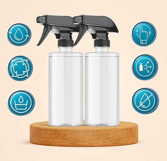 ETSAP (PACK OF 2) 500 ML SPRAY BOTTAL,Transparent Clear Empty Water Spray Bottles,Water Liquid Sprayer Set for Face, Hair, Garden, Sanitizer, Perfume, and More(PACK OF 2)
