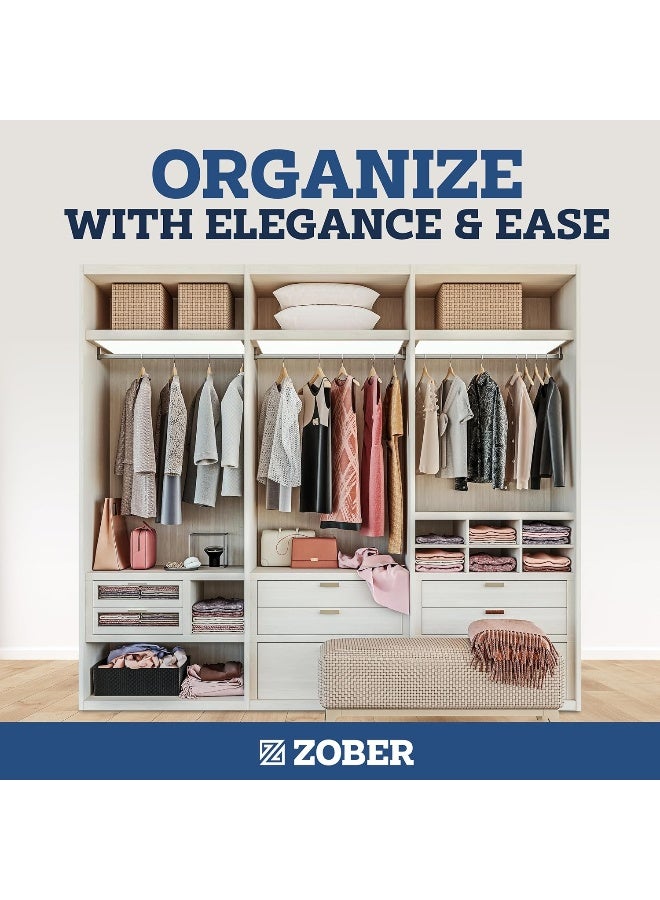 ZOBER Heavy Duty, Non Slip Wooden Hangers - (30 Pack) for Coats, Jackets, Suits, & Pants - Clothes Hangers for Closet W/Bar and Notches - Image 1