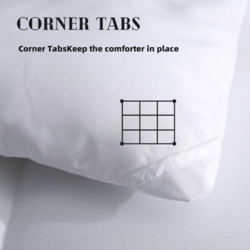 Down Alternative Quilted Comforter- Lightweight Duvet Insert or Stand-Alone Comforter with Corner Duvet Tabs, 88x92 Inch - Image 3