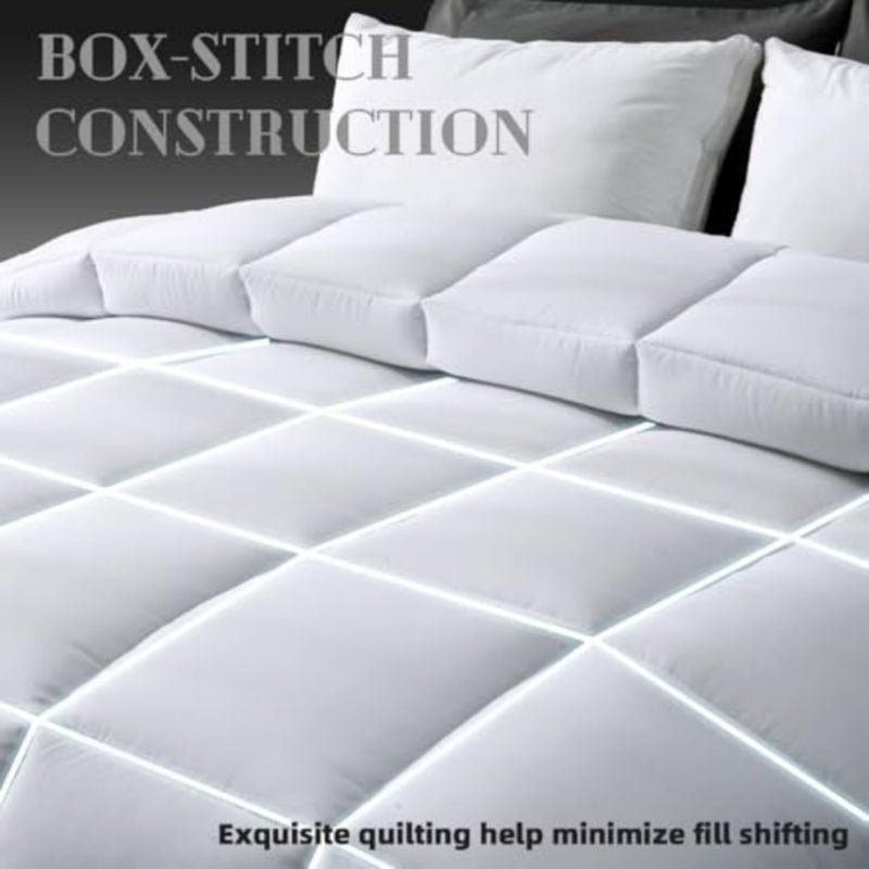 Down Alternative Quilted Comforter- Lightweight Duvet Insert or Stand-Alone Comforter with Corner Duvet Tabs, 88x92 Inch - Image 4