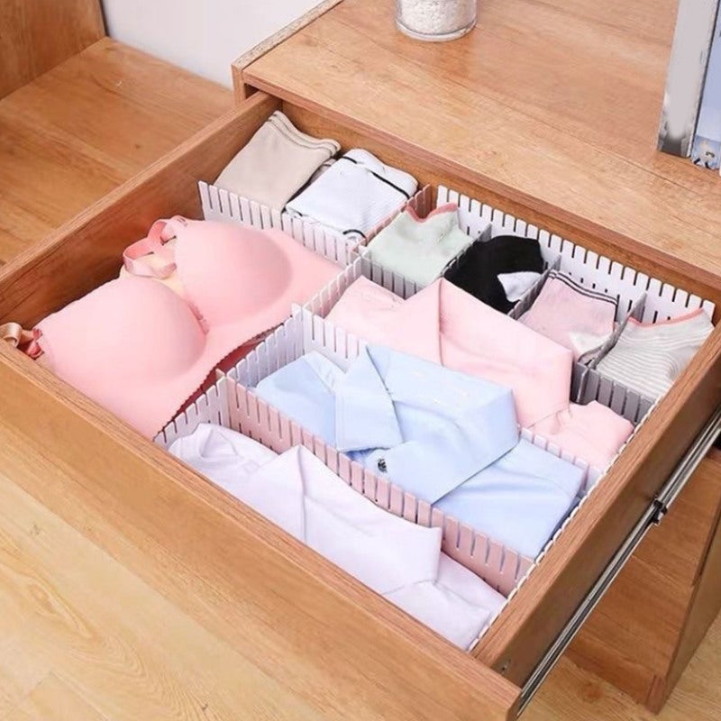 Adjustable Drawer Divider: Durable Abrasion-Proof Plastic, Free Combination - Multifunctional Storage Organizer for Bedroom, Kitchen, Office, Home Cabinet Space - Image 5
