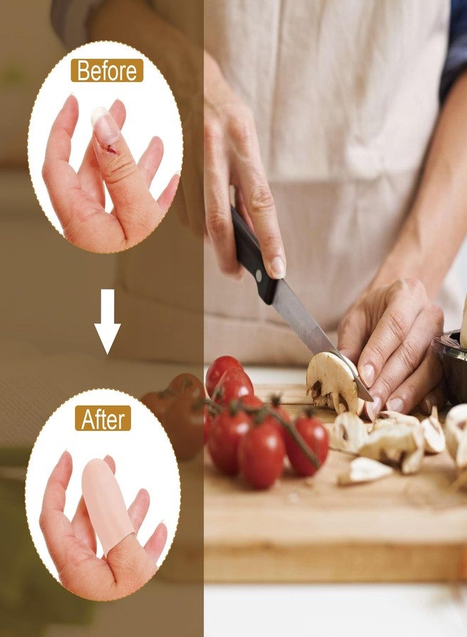 Mxxipp 20pcs Gel Finger Cot Caps, Stretchable Silicone Finger Support Protectors, Gel Thumb Cover Gloves for Hands Cracking Trigger Finger Arthritis- Nude - Image 5