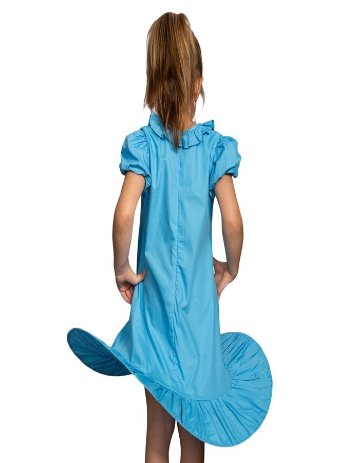 Costume Agent Lucy Comic Strip Good Grief Halloween Costume Cosplay Kids Children Blue Dress - Image 4