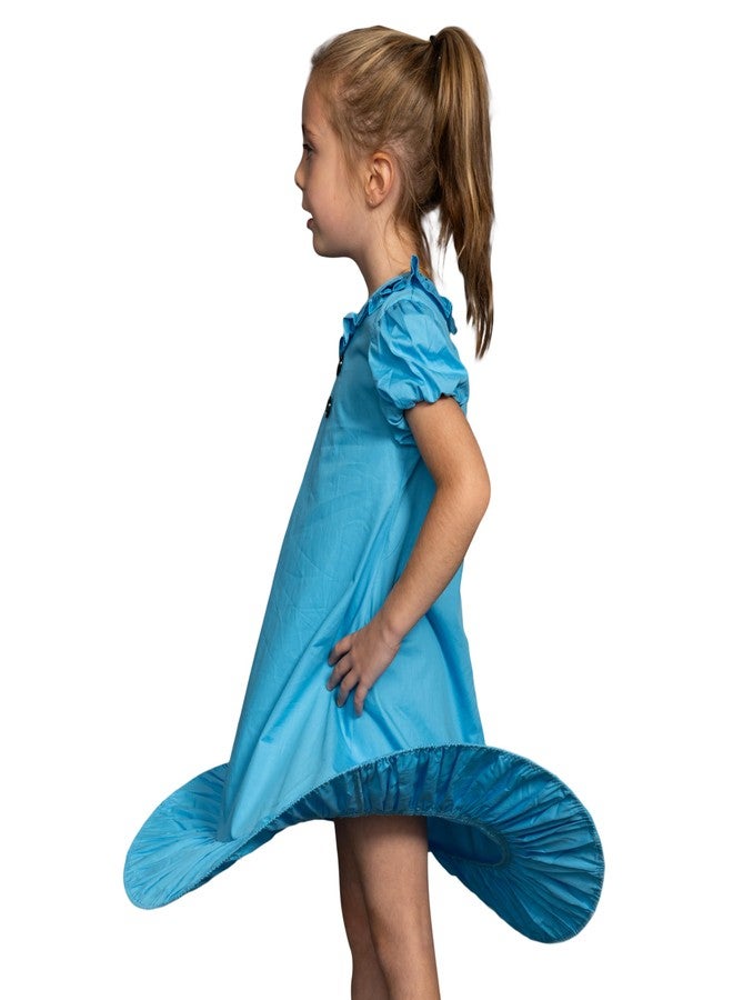 Costume Agent Lucy Comic Strip Good Grief Halloween Costume Cosplay Kids Children Blue Dress - Image 3
