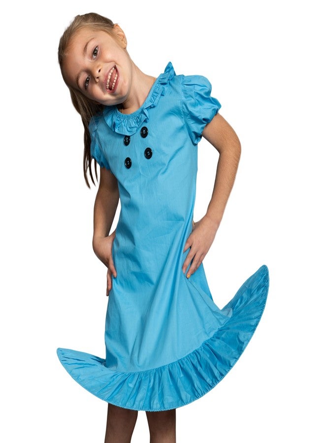 Costume Agent Lucy Comic Strip Good Grief Halloween Costume Cosplay Kids Children Blue Dress - Image 2