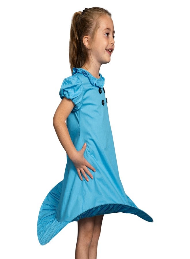 Costume Agent Lucy Comic Strip Good Grief Halloween Costume Cosplay Kids Children Blue Dress - Image 5
