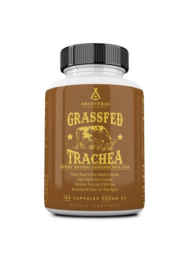 Ancestral Supplements مكمل غضروف القصبة الهوائية من لحم البقر المعتمد على العشب مع الكبد، 3000 ملغ، مكمل دعم صحة المناعة والمفاصل يعزز الشفاء، غير معدّل وراثيًا، 180 كبسولة - Image 1