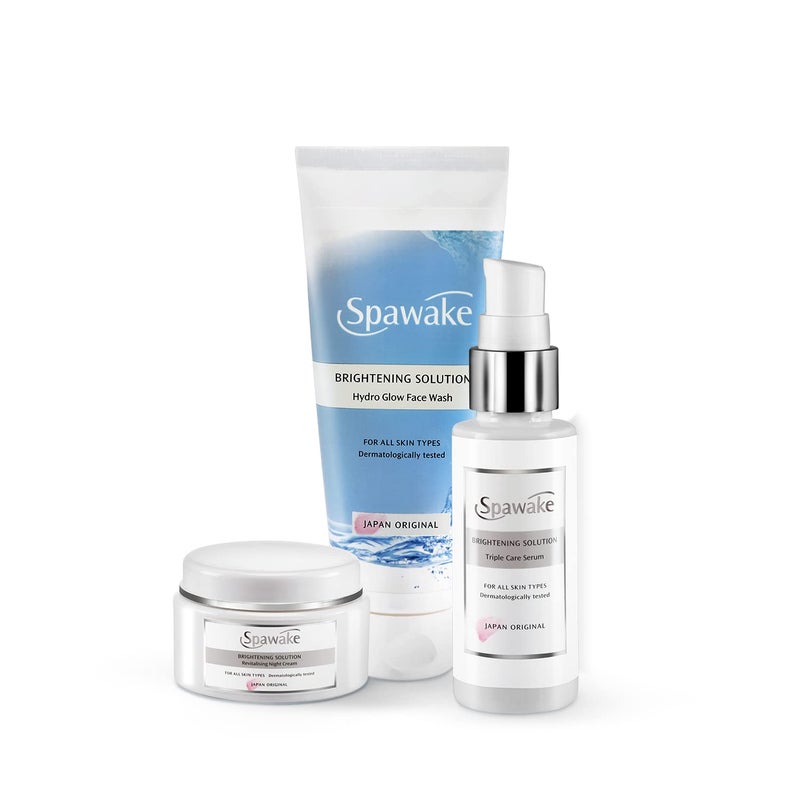 Spawake Skin Care Kit Brightening Face Wash Face Serum Night Cream 150g - Image 1