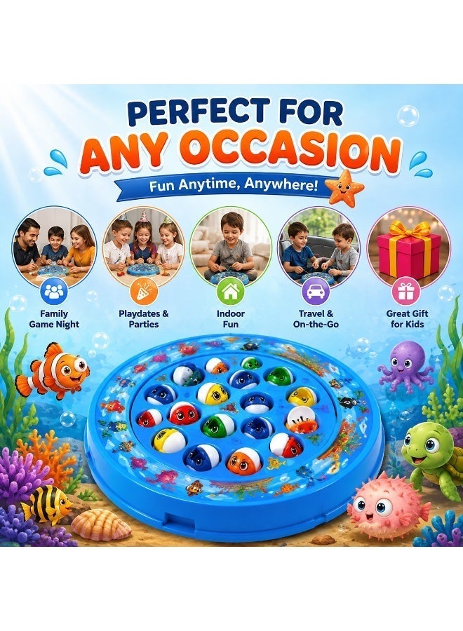 Kids Fishing Game Toy with Rotating Fish Board and Rods for Ages 3+ - Image 3