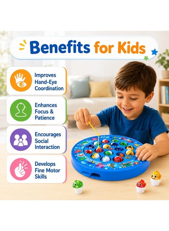 Kids Fishing Game Toy with Rotating Fish Board and Rods for Ages 3+ - Image 5