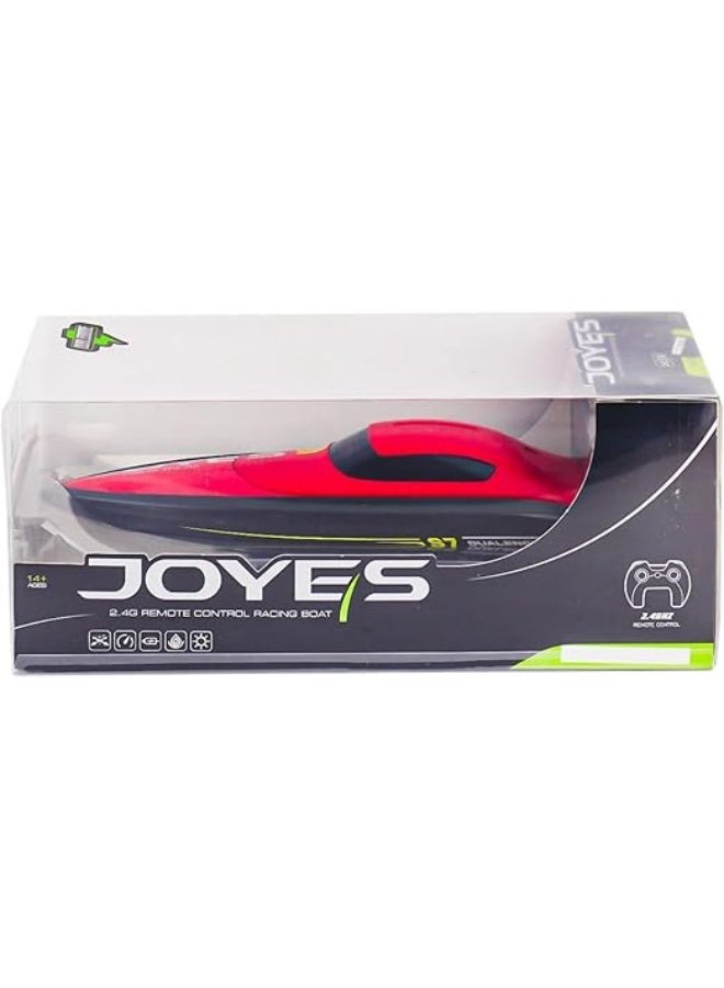 RC Racing Boat with 2.4G Remote Control, Dual Motor, 15km/h Speed, LED Lights - Red, 32cm - Image 5