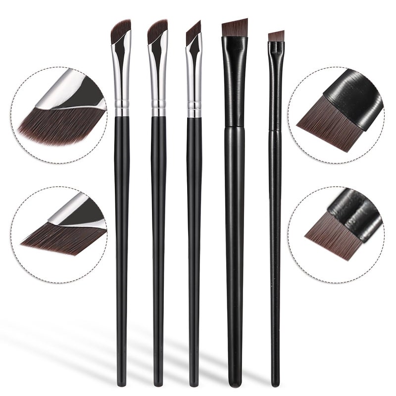 Etercycle 5-Piece Set Eyeliner Brushes for Precision Makeup Application - Fine Angled & Ultra Thin Slanted Flat Angle for Professional Beauty Cosmetic Tool - Image 2