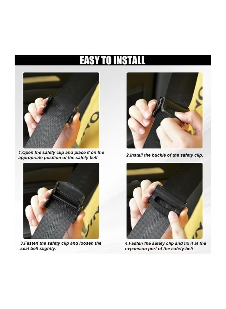 8 قطع من مشابك تعديل حزام الأمان للسيارة، مشابك حزام أمان عالمية للسيارات، واقي مريح للكتف والرقبة ومثبت لحزام الأمان للسيارات وسيارات الدفع الرباعي (أسود، أزرق) - Image 3