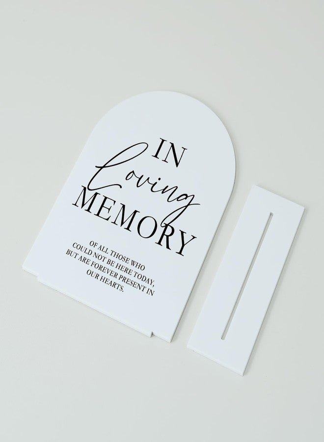 JINMURY Acrylic In Loving Memory Sign with Stand- 5"x7" White Arch Wedding Memory Sign and Base,1/8" Thick | Modern Calligraphy Black Lettering Acrylic Table Signs for Wedding & Party - Image 3