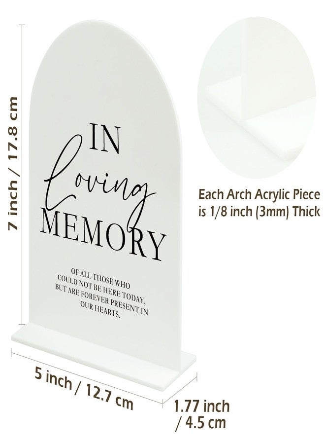 JINMURY Acrylic In Loving Memory Sign with Stand- 5"x7" White Arch Wedding Memory Sign and Base,1/8" Thick | Modern Calligraphy Black Lettering Acrylic Table Signs for Wedding & Party - Image 2