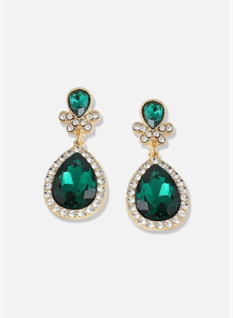 SOHI Silver Plated Designer Stone Party Drop Earring For Women