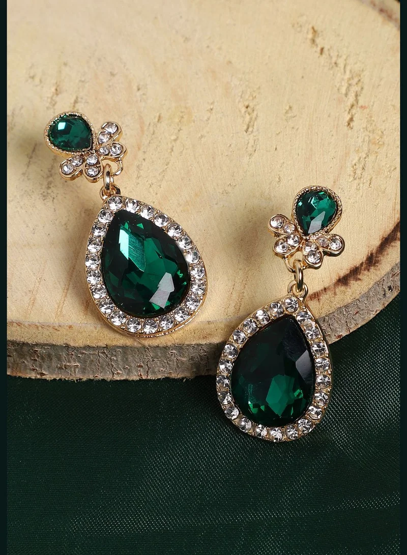 SOHI Silver Plated Designer Stone Party Drop Earring For Women