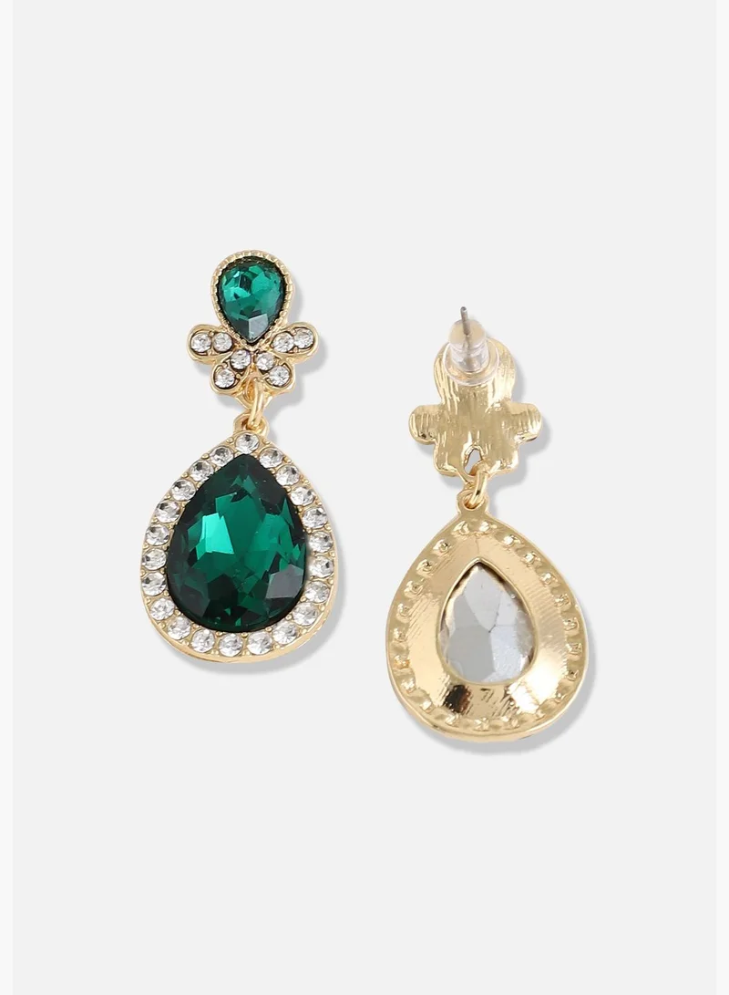 SOHI Silver Plated Designer Stone Party Drop Earring For Women