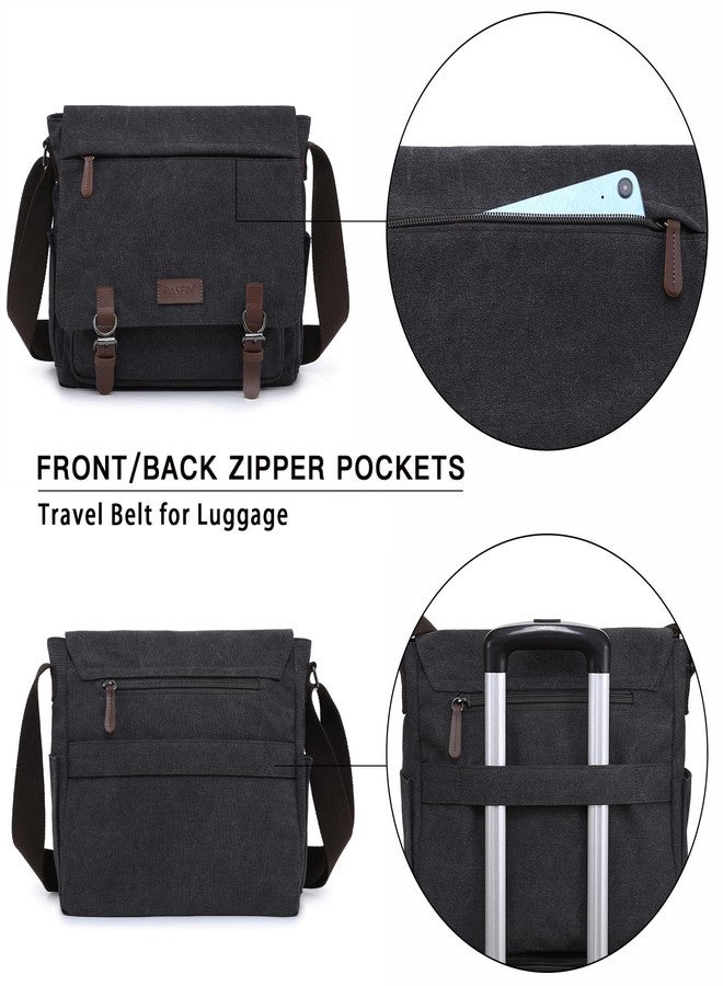 داسين حقيبة كتف كبيرة من قماش الكانفاس بتصميم كلاسيكي من داسين، لون أسود، مناسبة لأجهزة الكمبيوتر المحمولة حتى 15 بوصة - Image 3