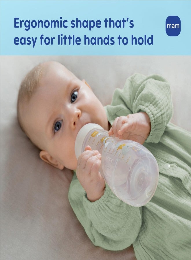 مام مجموعة زجاجات رضاعة الأطفال MAM Easy Active، 4 زجاجات، سعة 11 أونصة، خالية من مادة BPA، حلمة سيليكون سريعة التدفق، مقبض مانع للانزلاق، مانعة للتسرب، مناسبة للأطفال من عمر 4 أشهر فما فوق، لون بنفسجي قزحي - Image 4