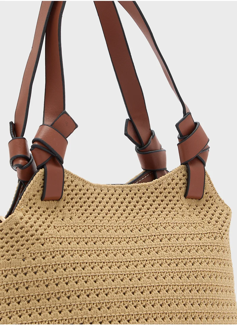 ايلا Crochet Satchel Bag With Long Strap