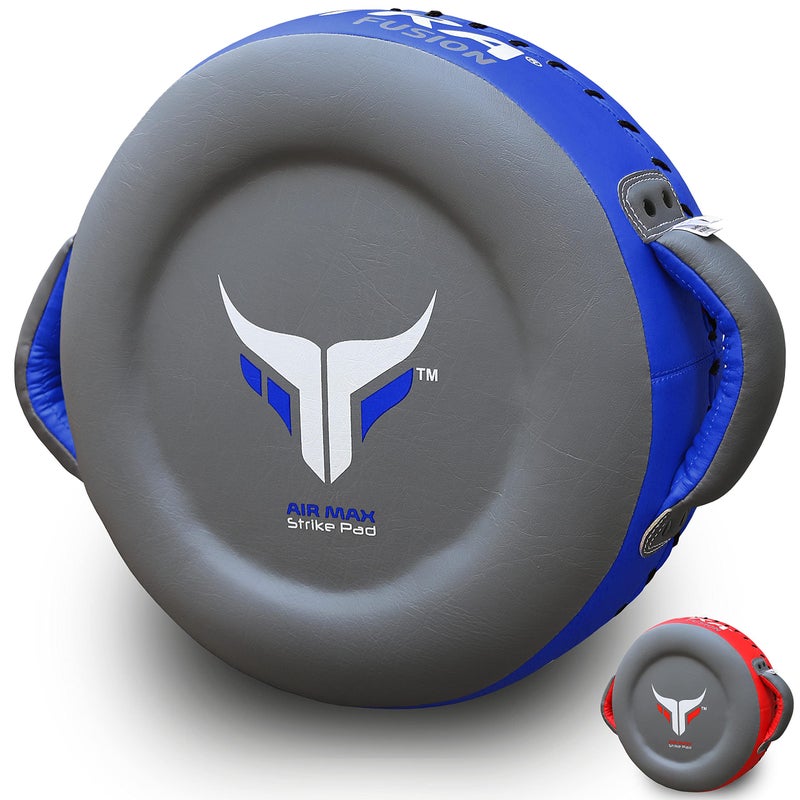 Mytra Fusion Synthetic Leather Strike Pad Boxing Pads Muay Thai MMA Punching Training Pads Focus pad Dummy Pads Thai pad Kick pad Training Punching Sparring Pads. (Gray/Blue, Standard) - Image 1