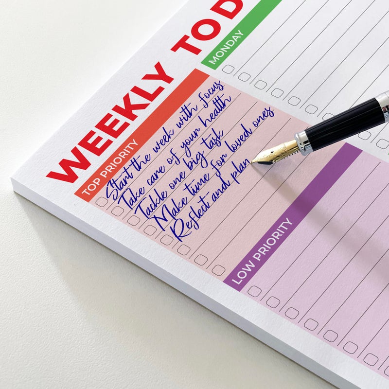 HADIGU Weekly Planner Notepad, Weekly To Do List Notepad, Tear Off Undated Weekly Planner Pad, 11.5" x 8", Premium Thick Paper with Cardboard Back Support, Desk Planner for Office & Home, Vivid Color Design. - Image 2