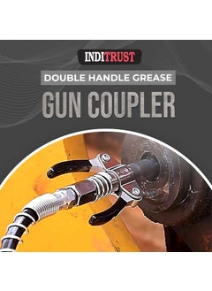 Inditrust Inditrust 2pc Double handle Grease Gun Coupler with 1pc 30cm Hose 10000 PSI compatible with All Grease Guns 18  - Image 3