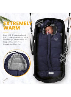 Orzbow Warm Bunting Bag Universal,Stroller Sleeping Bag Cold Weather,Waterproof Toddler Footmuff(Blue,Large)  - Image 5