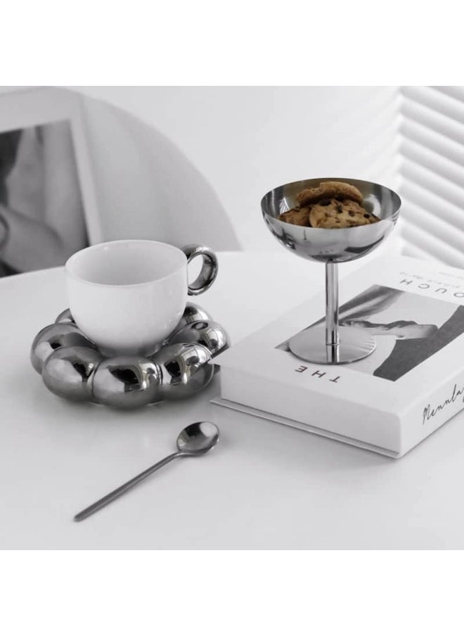 ShebSheb Stainless Steel Ice Cream Goblet,Ice Cream Bowl Ice Cream Cup for Salad Fruit Cereal Pudding 10x10x11 cm  - Image 2