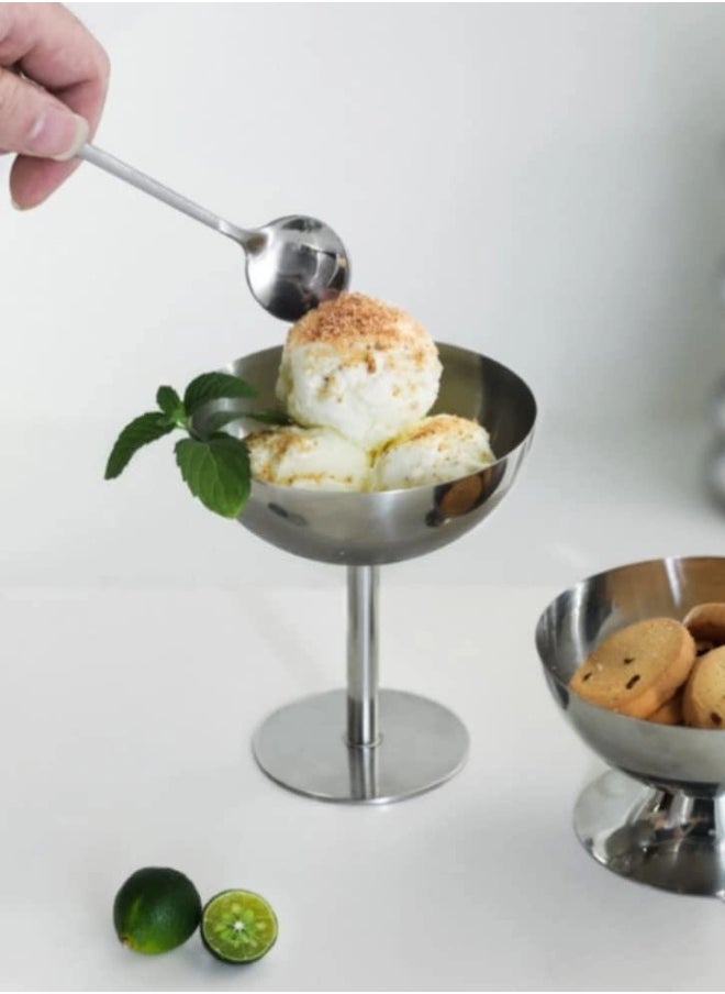 ShebSheb Stainless Steel Ice Cream Goblet,Ice Cream Bowl Ice Cream Cup for Salad Fruit Cereal Pudding 10x10x11 cm  - Image 3