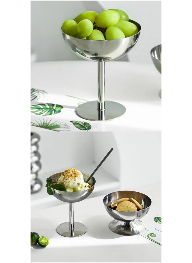 ShebSheb Stainless Steel Ice Cream Goblet,Ice Cream Bowl Ice Cream Cup for Salad Fruit Cereal Pudding 10x10x11 cm  - Image 4