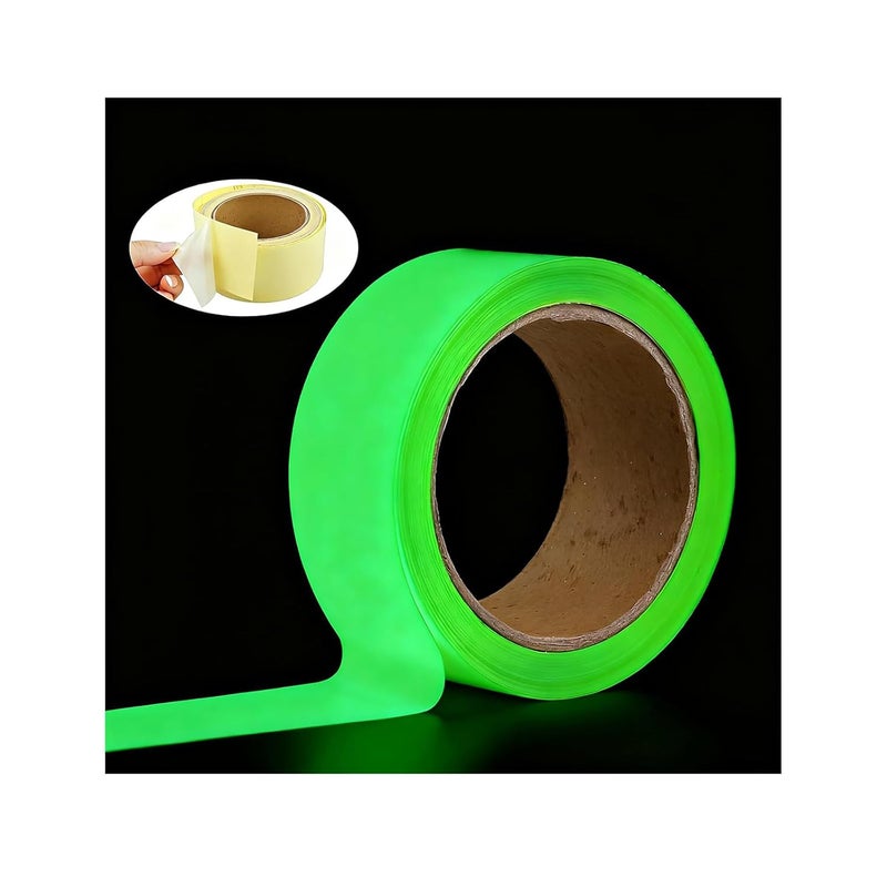 Oumers Glow in The Dark Tape 33 ft x 1 inch Green High Bright Luminous Tape Sticker Removeble Waterproof and Photoluminescent - Image 1