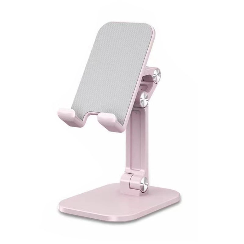Foldable Stand: Pink Adjustable Height Ergonomic Angle Stand - Compact Portable Non-slip Base Stand for Iphones, Ipads And Extended Viewing Use - Image 1