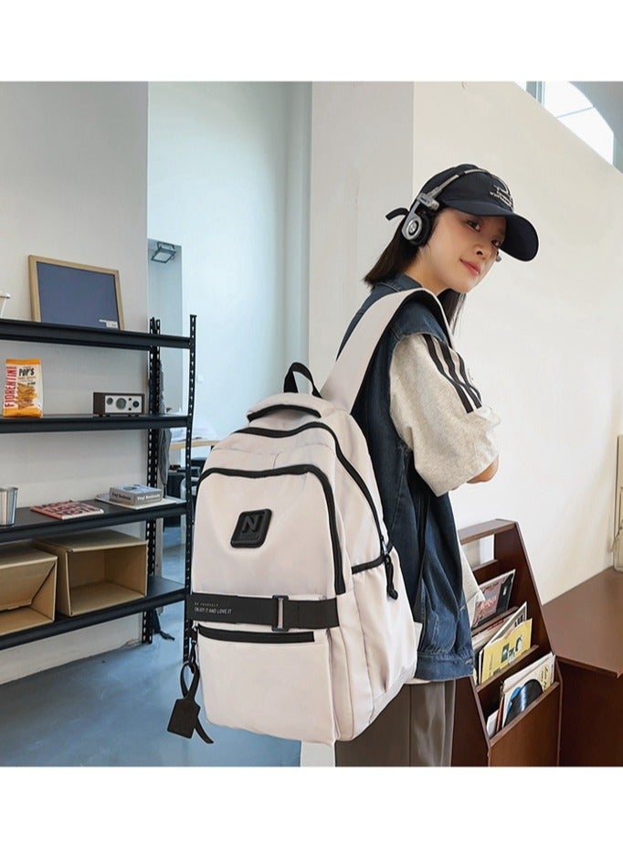 SKT Shiketro New Casual Water-Repellent Backpack White  - Image 5
